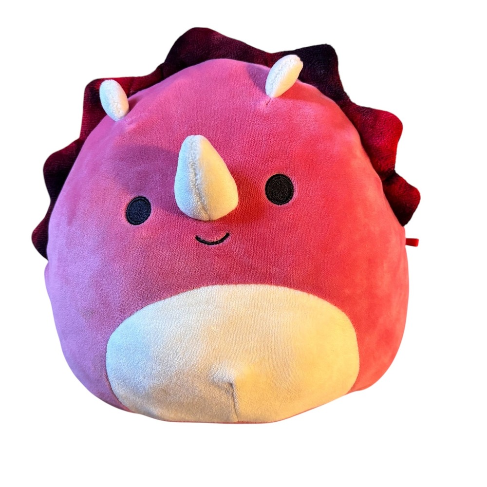 Squishmallows Tristan Triceratops Pink Red Dinosaur Plush Stuffed‎ Animal Toy